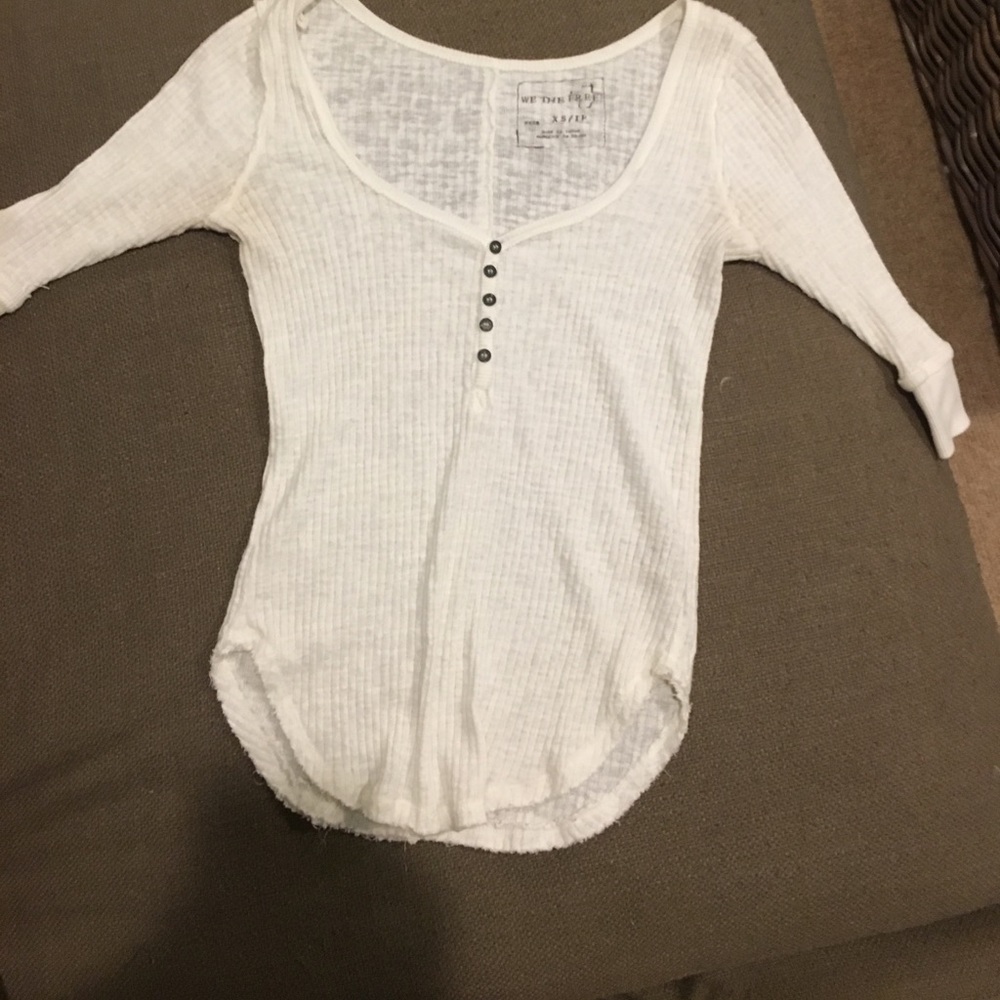 Free people ribbed 3/4 sleeve shirt