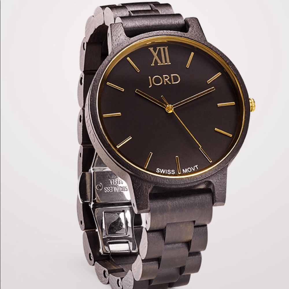 FRANKIE series Ebony & Gold Wood Watch