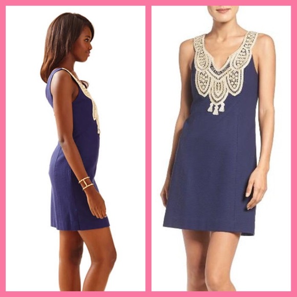 NWT Lilly Pulitzer Largo Shift Dress in True Navy - Picture 3 of 3