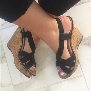 Steve Madden Black wedges 7