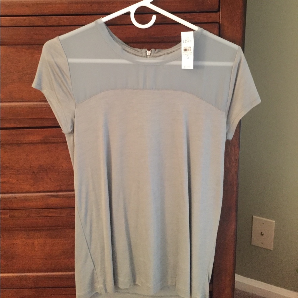 Sheer neckline top- NWT! Great layered