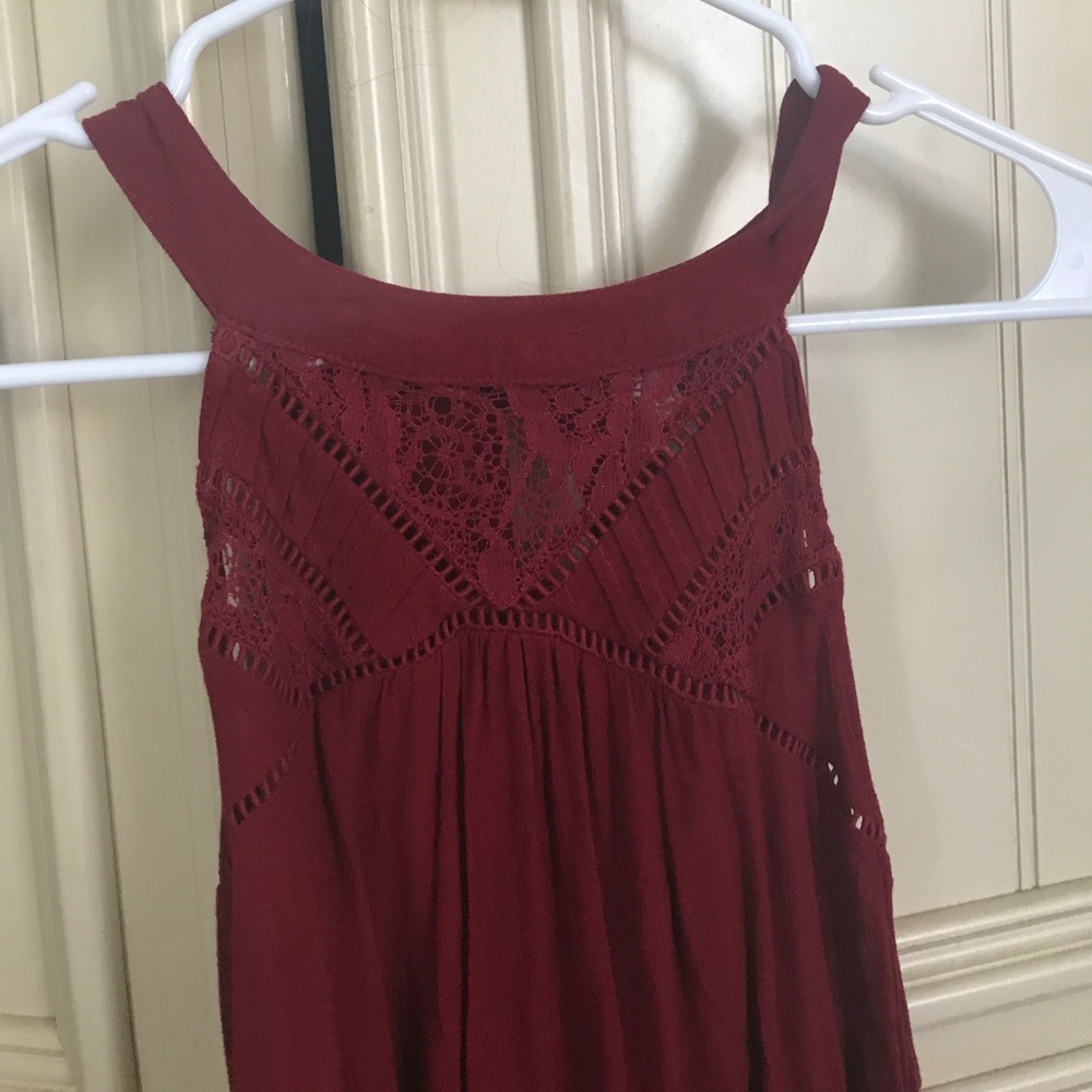 Red tunic with crochet
