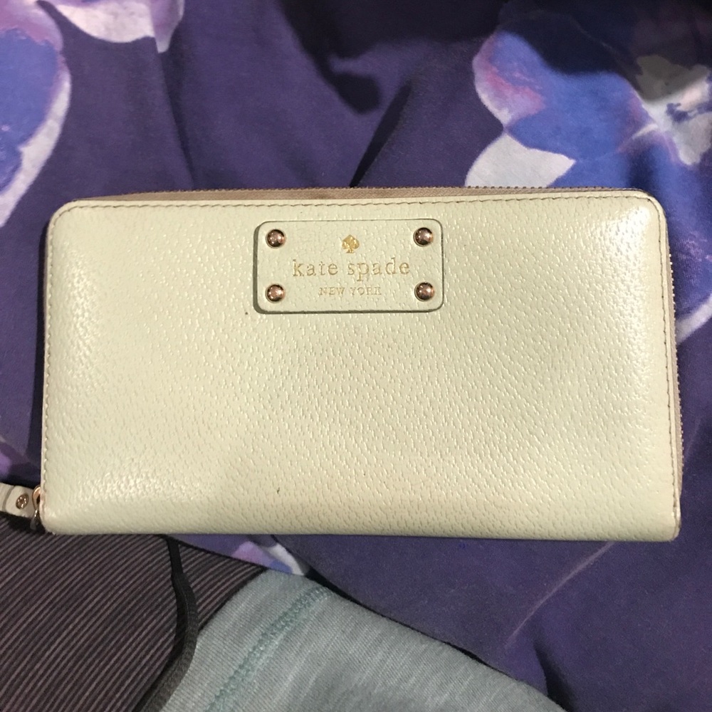 seafoam leather Kate spade wallet