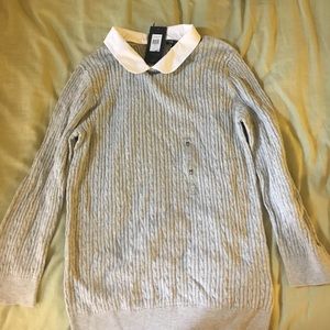 NWT removable Peter Pan collar sweater