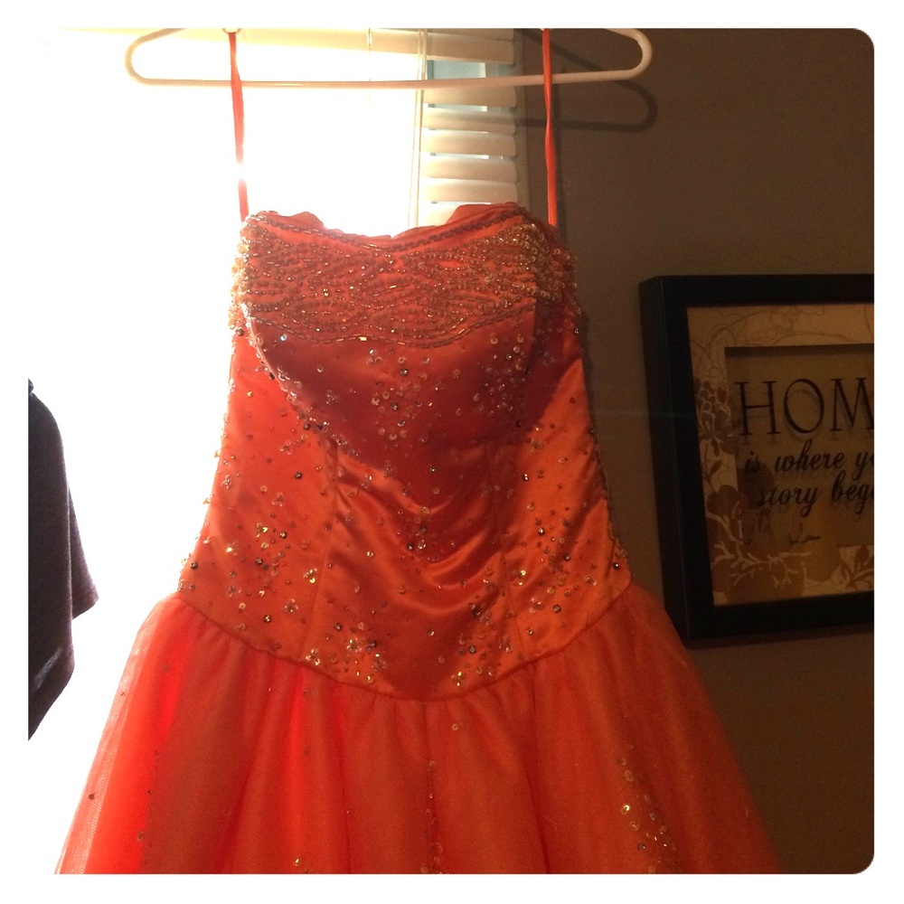 Orange prom dress