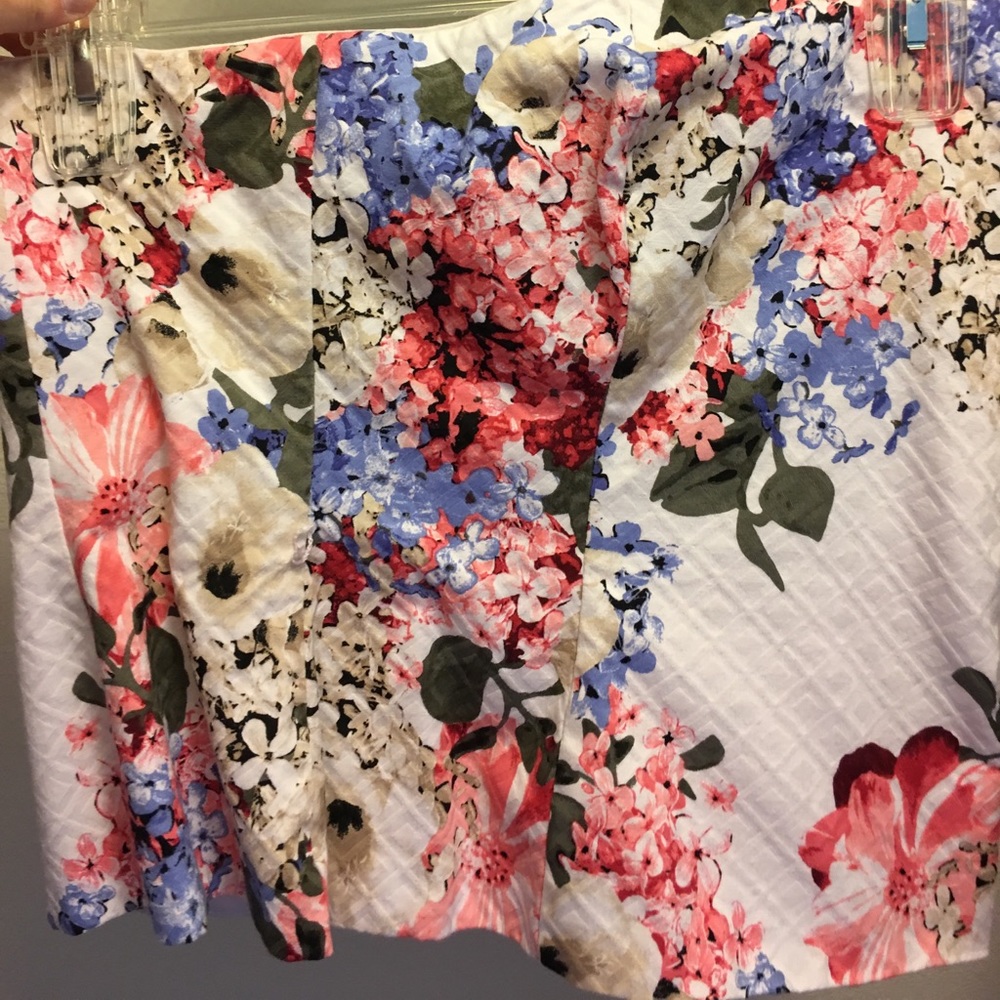 WHBM pink and blue floral bustier