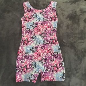 Gymnastics biker leotard