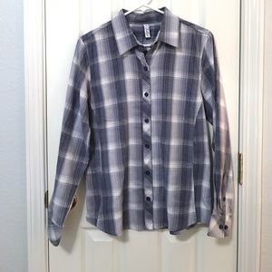 Blue and white flannel