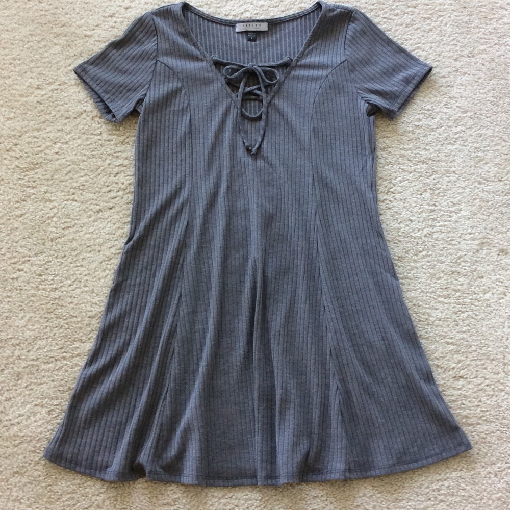 Lace Up Ribbed Dress - Picture 3 of 5
