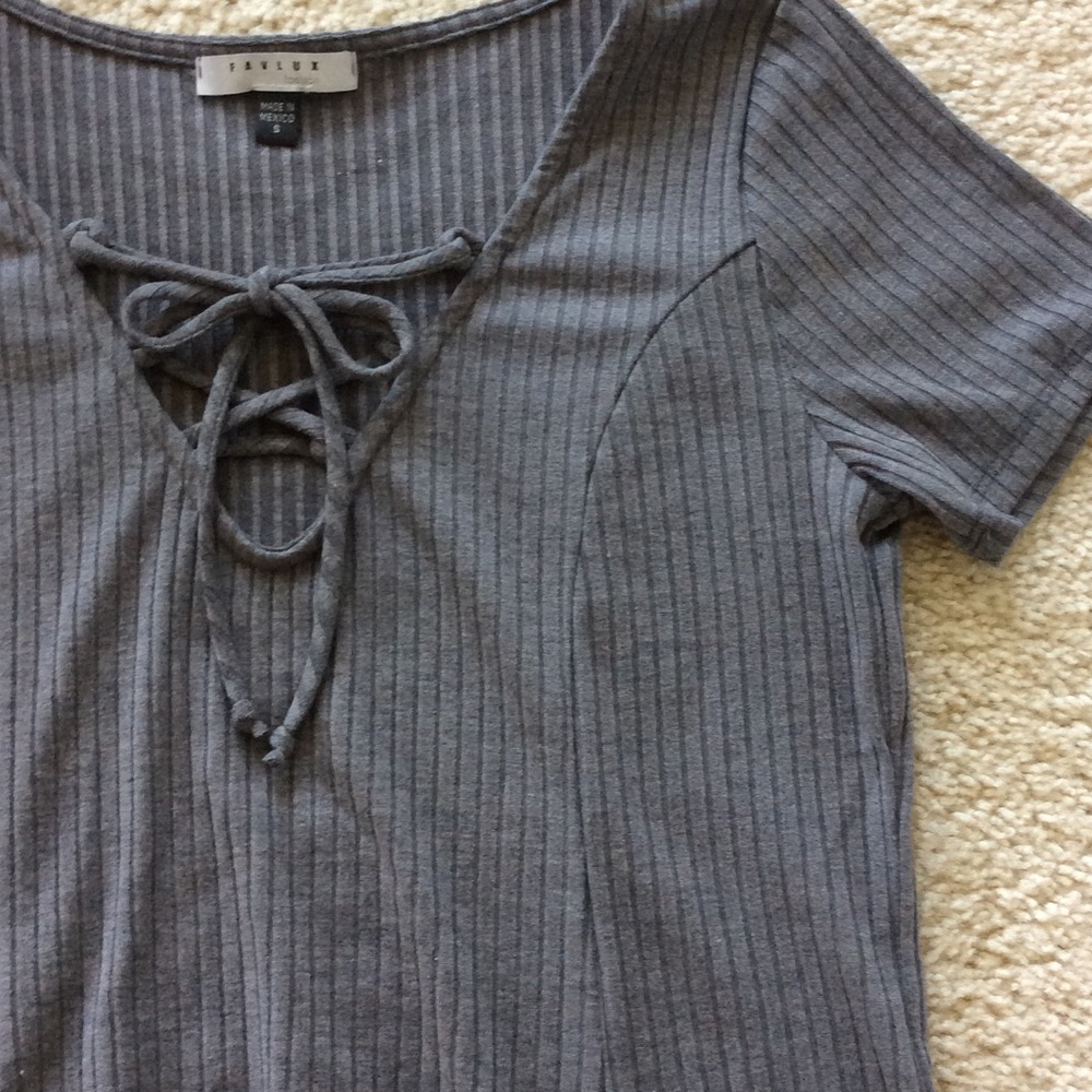 Lace Up Ribbed Dress - Picture 4 of 5