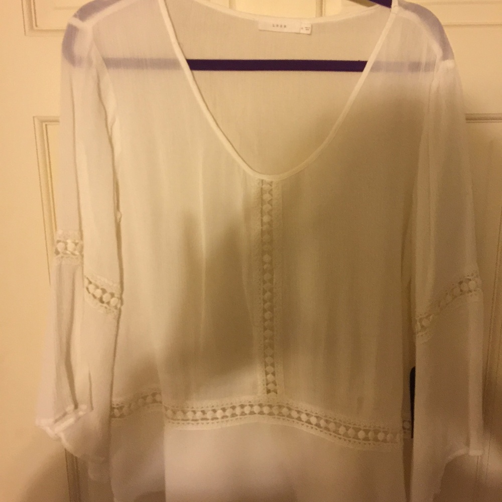 Lush long sleeve white blouse