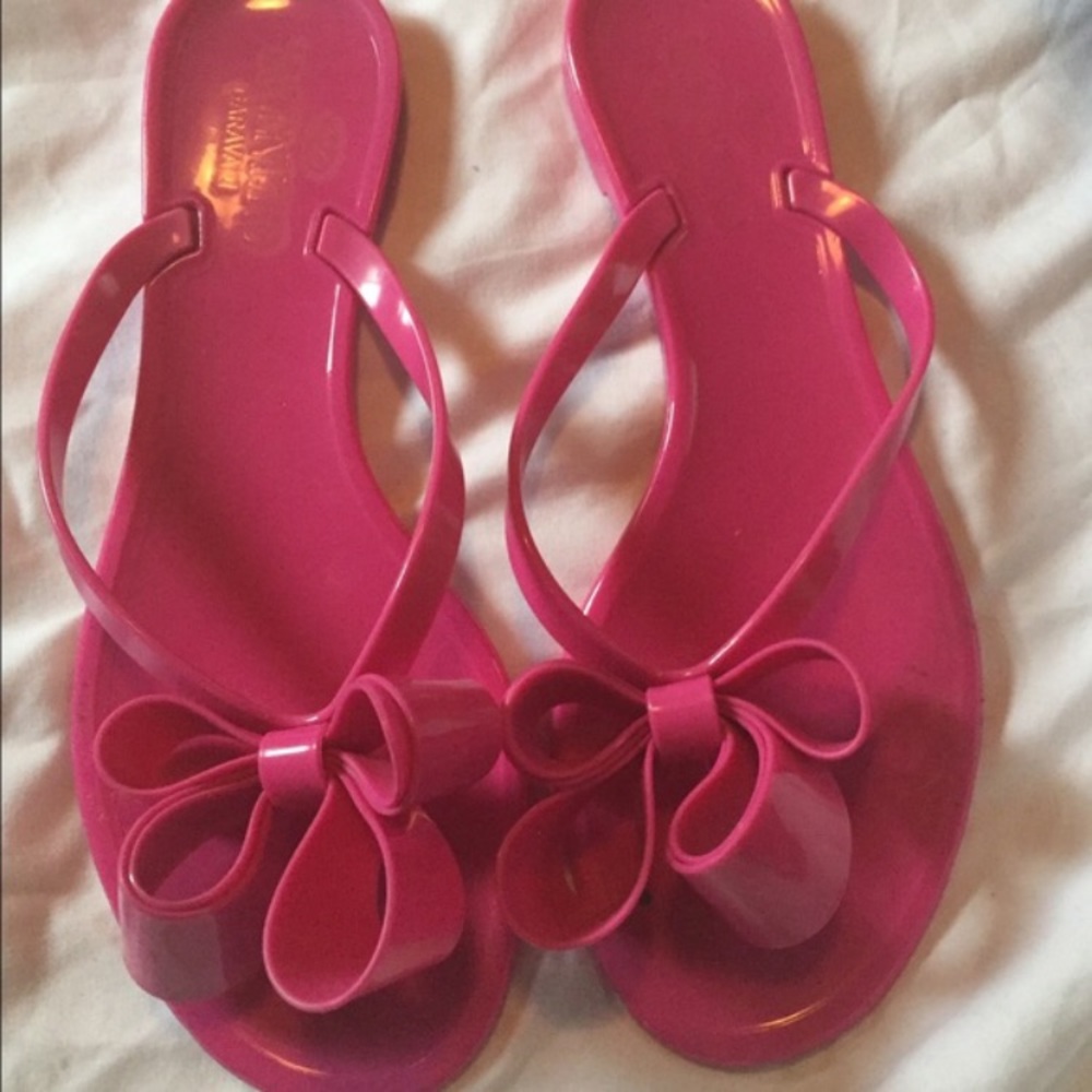Valentino PVC Bow Flip Flop Sandals