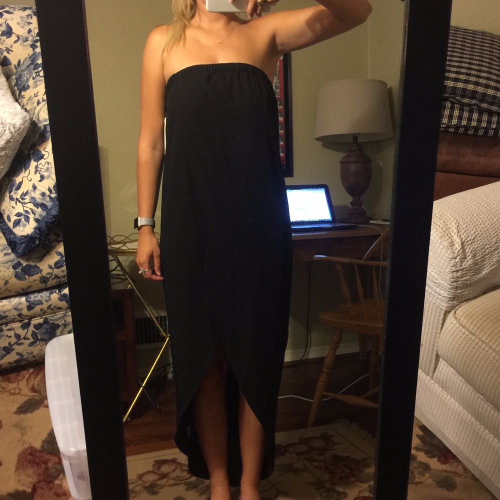 Tobi black strapless dress