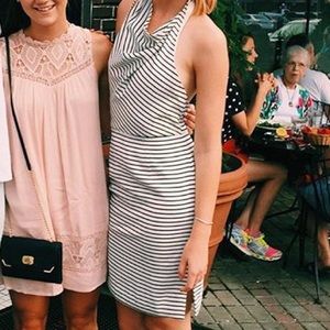 Open back striped dress