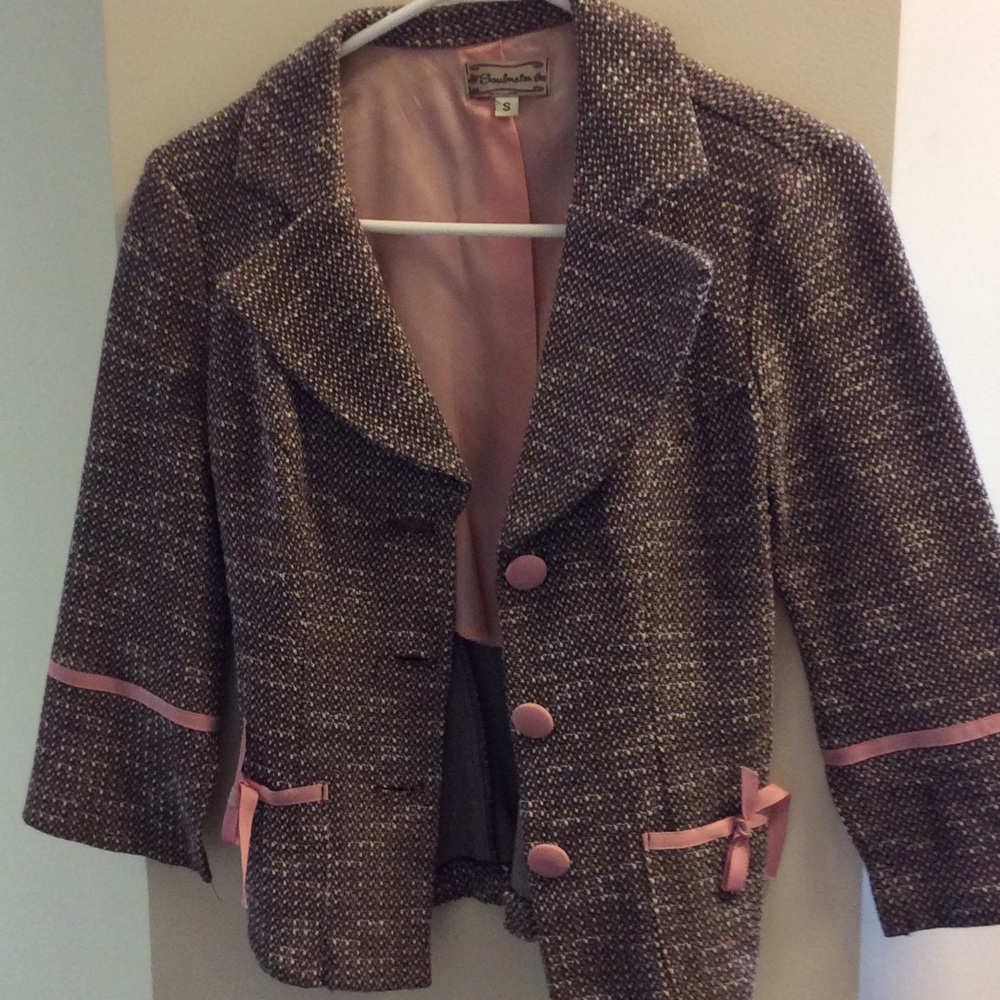 Cute pink, brown and blue blazer