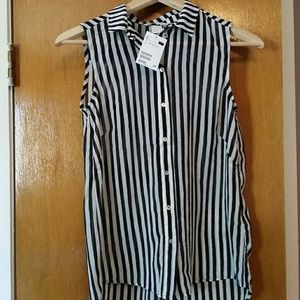 Black and white blouse