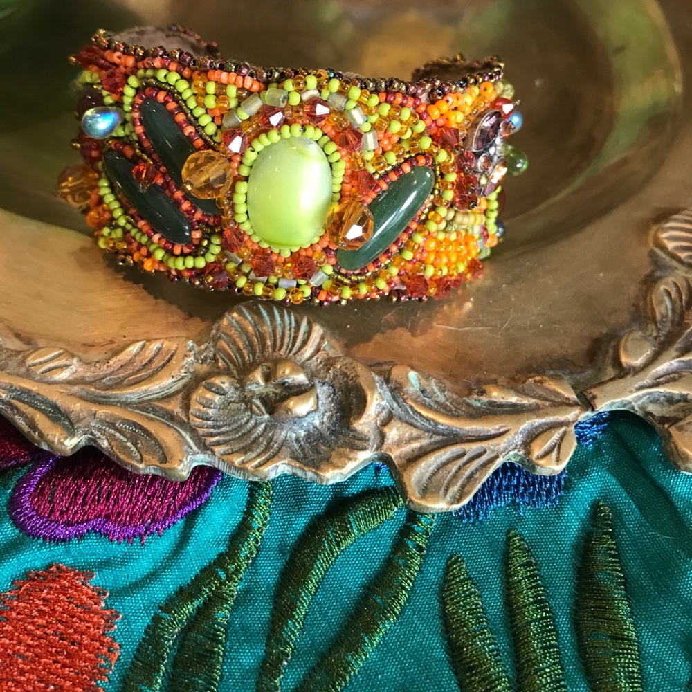 Beaded embroidered cuff