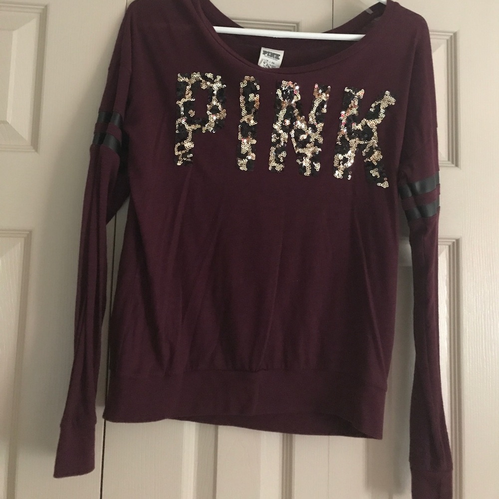 Burgundy, sparkly Victoria's Secret top