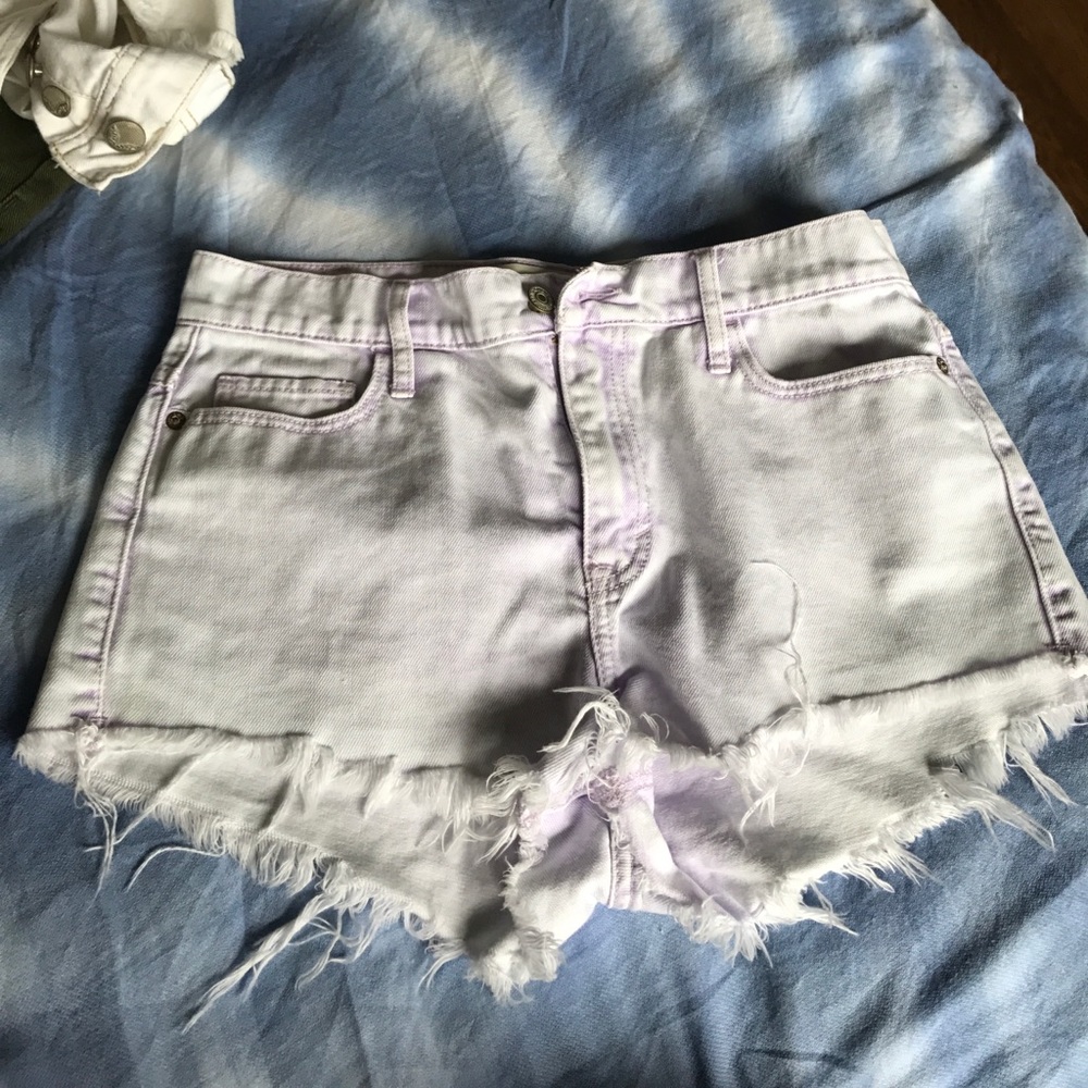 Abercrombie purple denim shorts