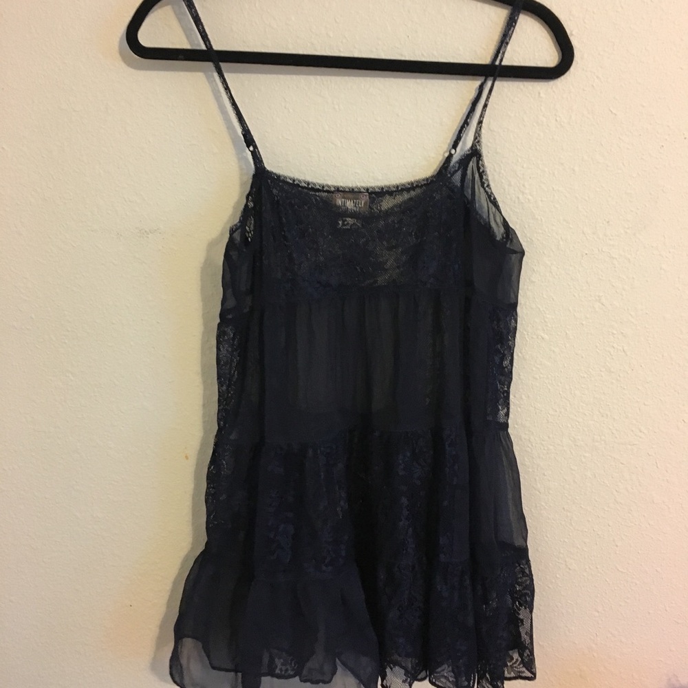 Navy Lace Slip/Dress