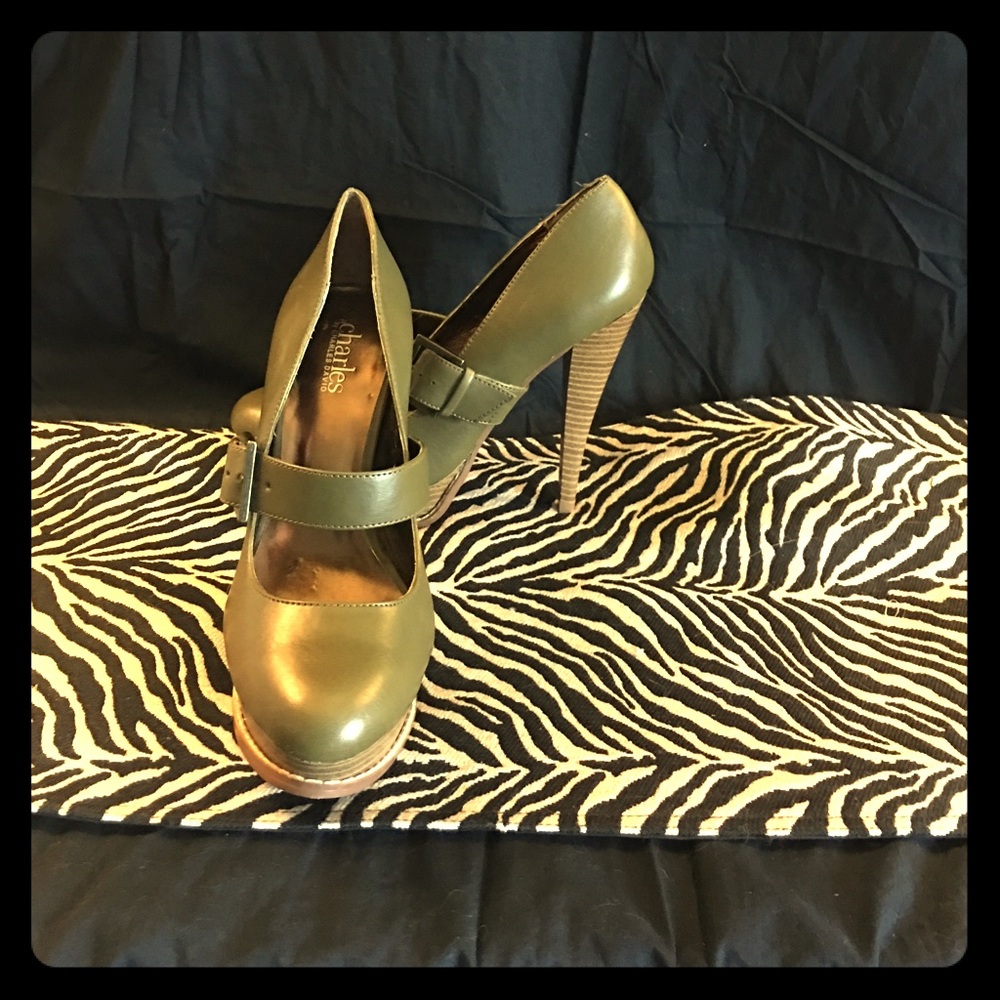 Olive green Charles by Charles David platforms.