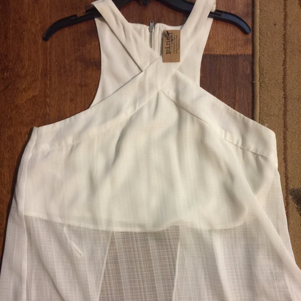 white cropped tank top