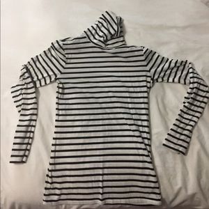 Black and white striped turtleneck
