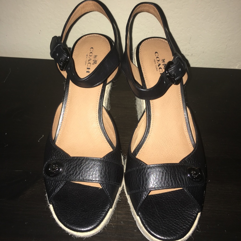 Black Coach Wedges