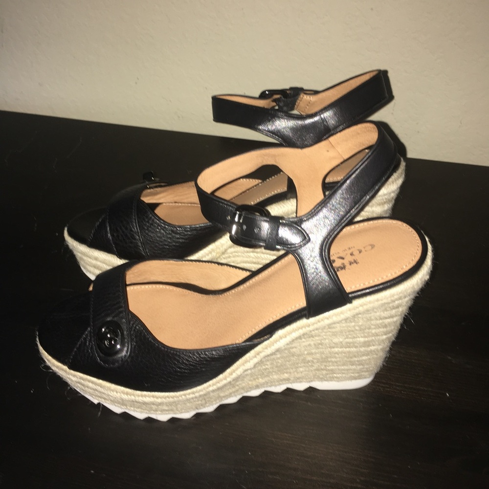 Black Coach Wedges - Picture 2 of 2