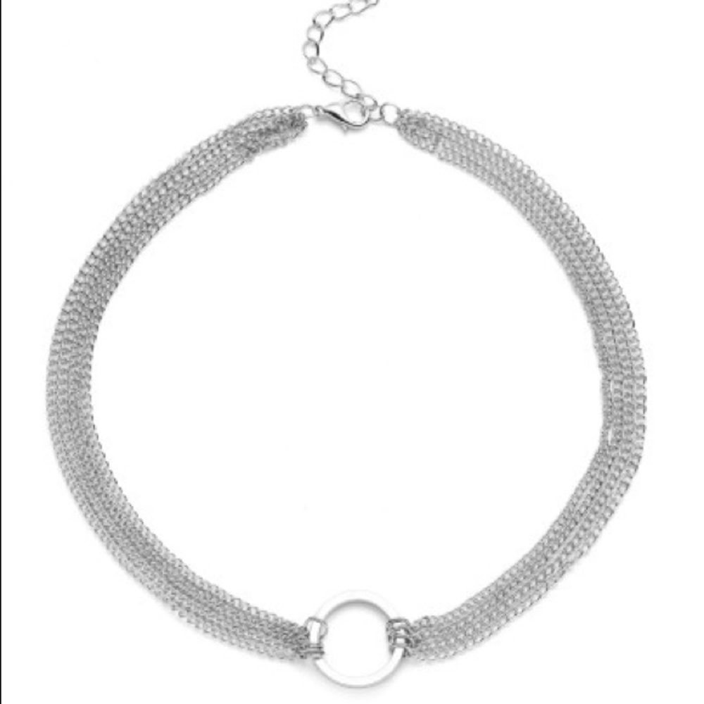 Round Charm Chain Choker Necklace