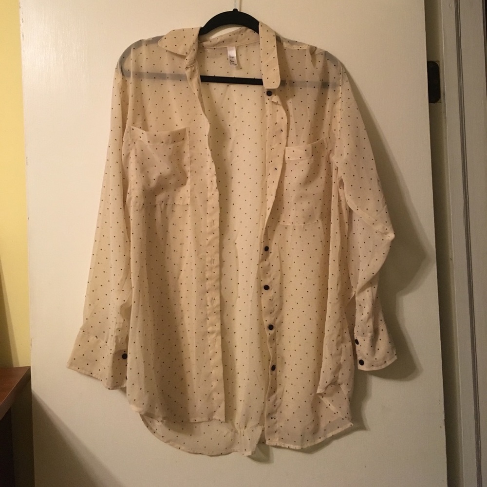 American apparel oversized chiffon button down