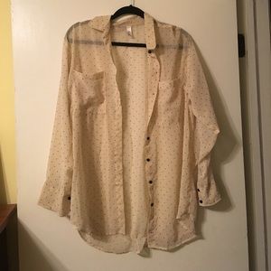 American apparel oversized chiffon button down