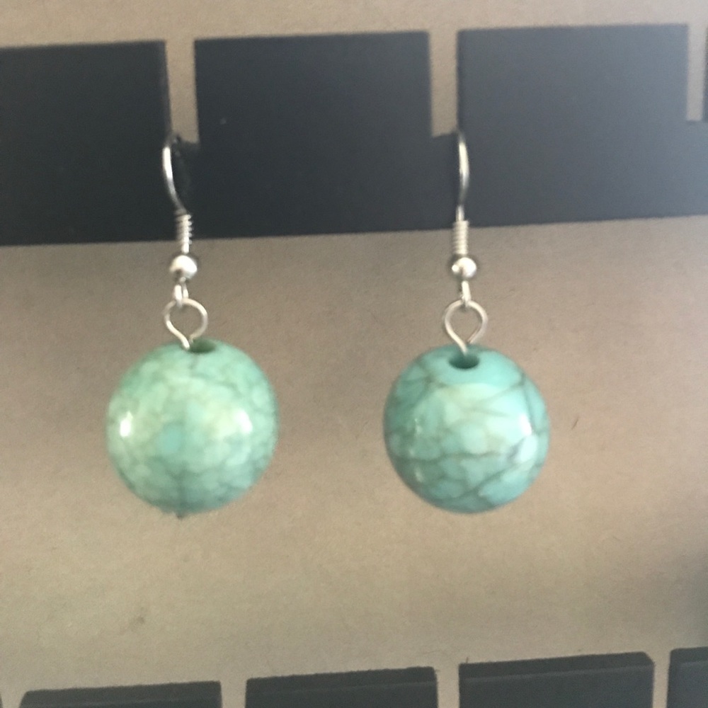 Turquoise costume jewelry earrings