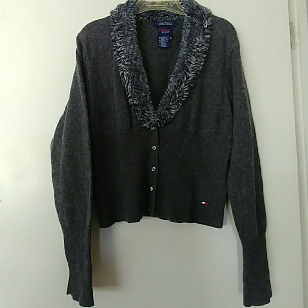 TOMMY HILFIGER CROPPED WOOL SWEATER SIZE L