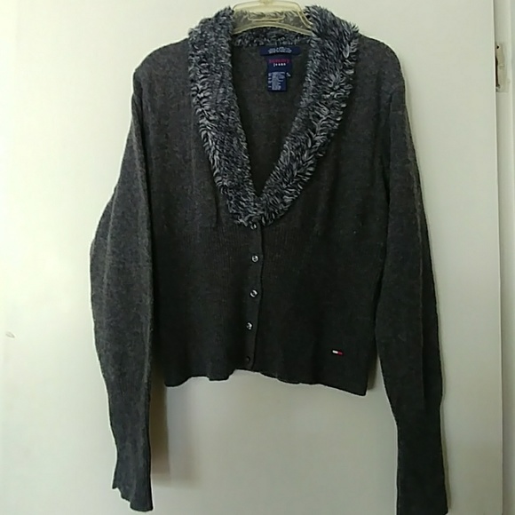 TOMMY HILFIGER CROPPED WOOL SWEATER SIZE L - Picture 3 of 8