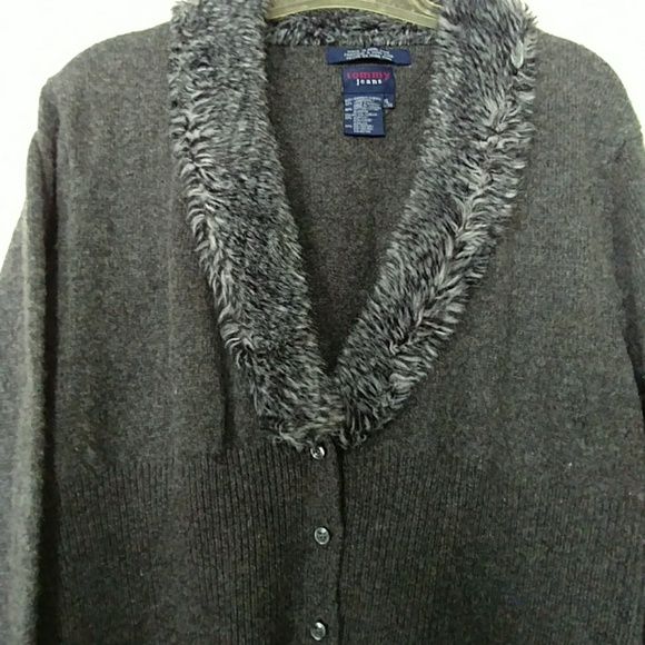 TOMMY HILFIGER CROPPED WOOL SWEATER SIZE L - Picture 2 of 8