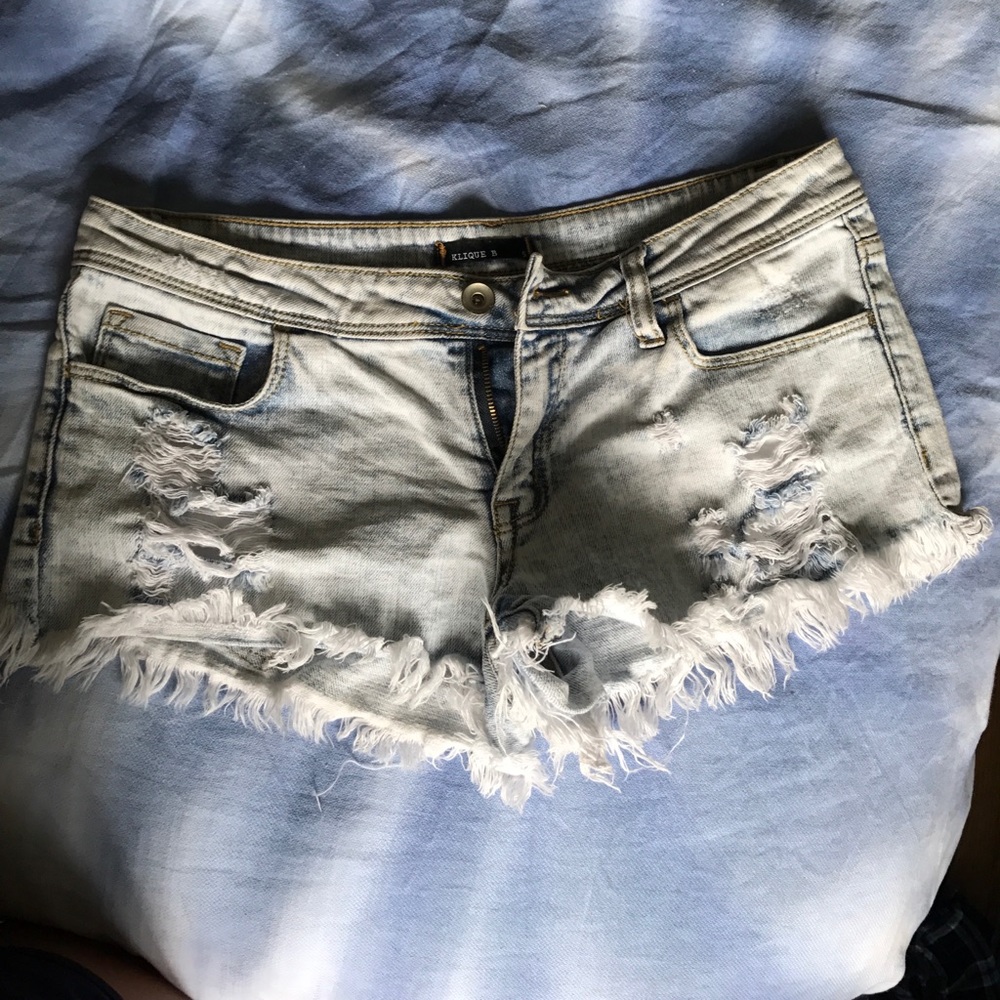 Blue denim shorts