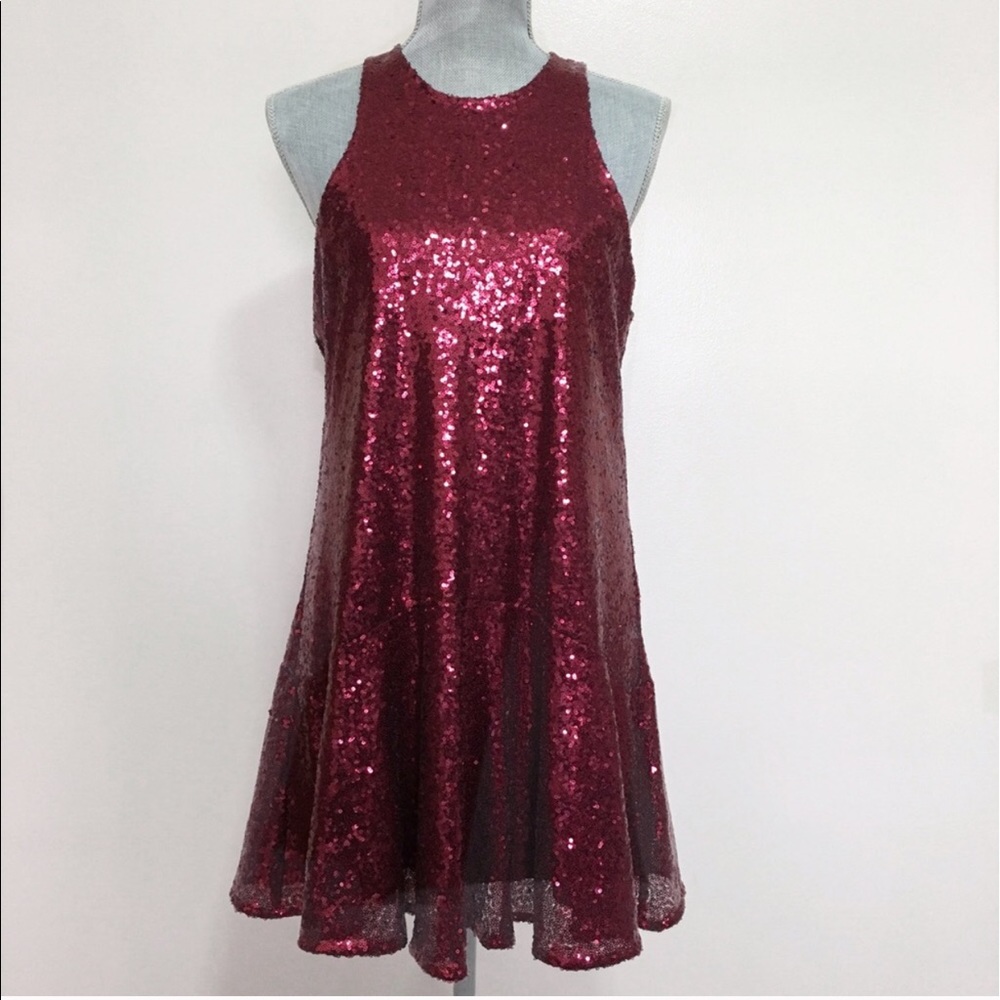 Free People liquid shine sequin dress XS