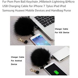 Fur Pum Pum Keychain USB Charger All Colors