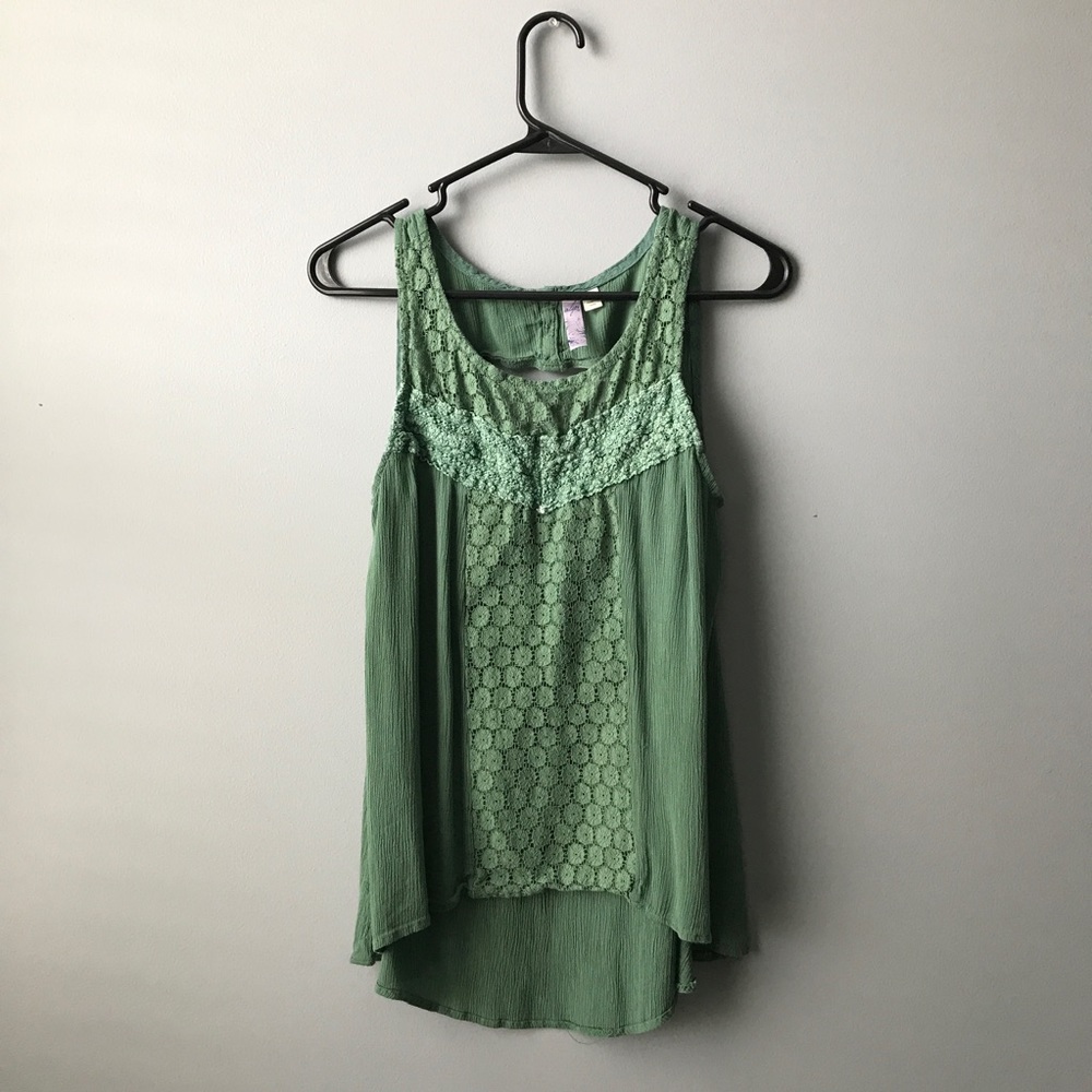 Francesca's Green Lace Tank