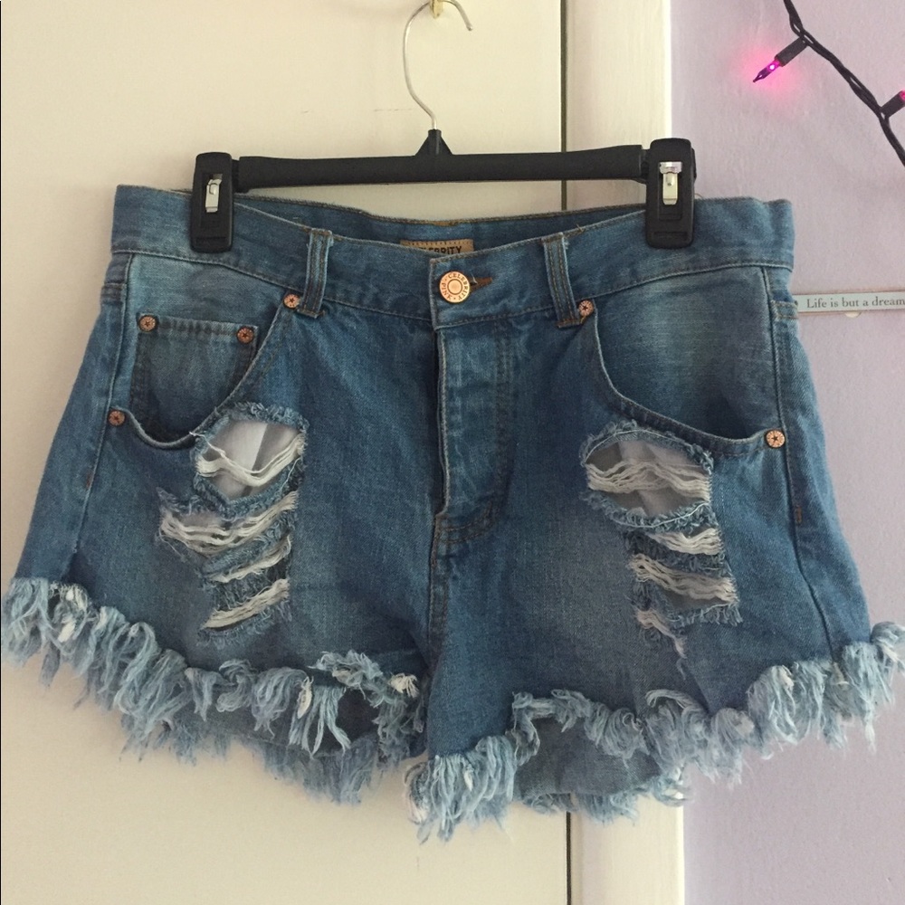 Destroyed Denim Shorts