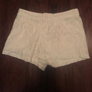 Cream lace shorts