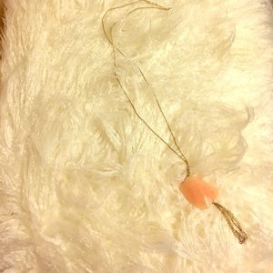 Long light pink statement necklace