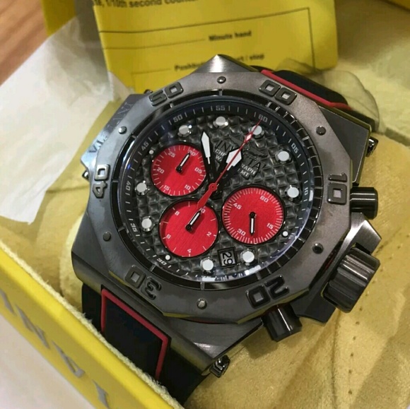 invicta watch red and black