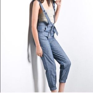 High waist suspender type overalls