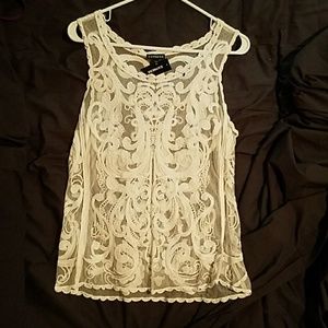 Express lace tank top white