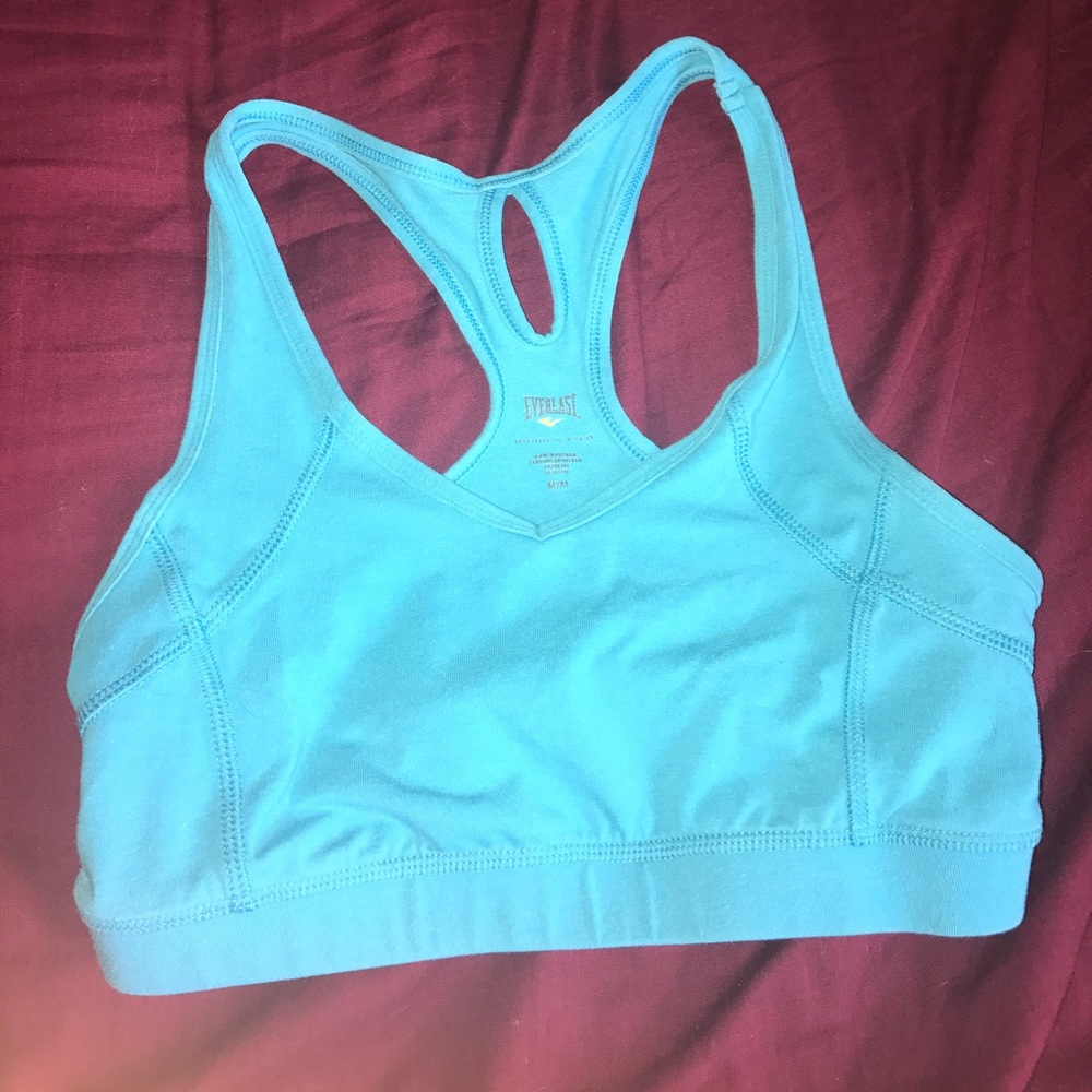 Blue sports bra