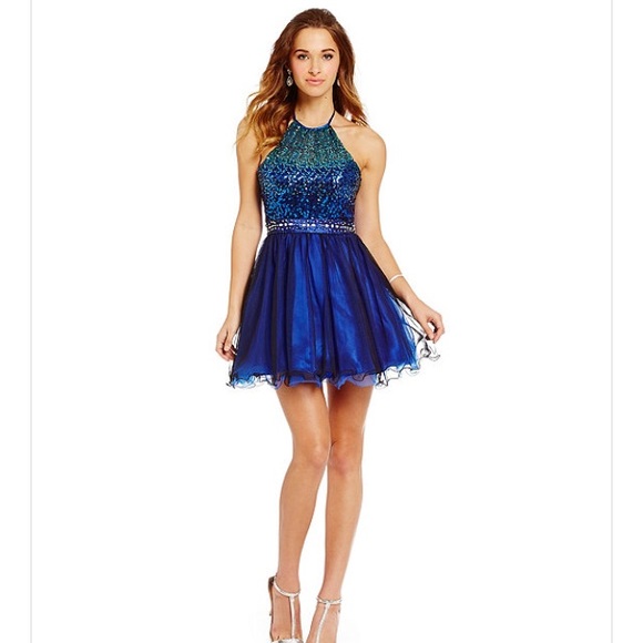 Masquerade Dresses & Skirts - - Masquerade High neck sequin homecoming dress 💙