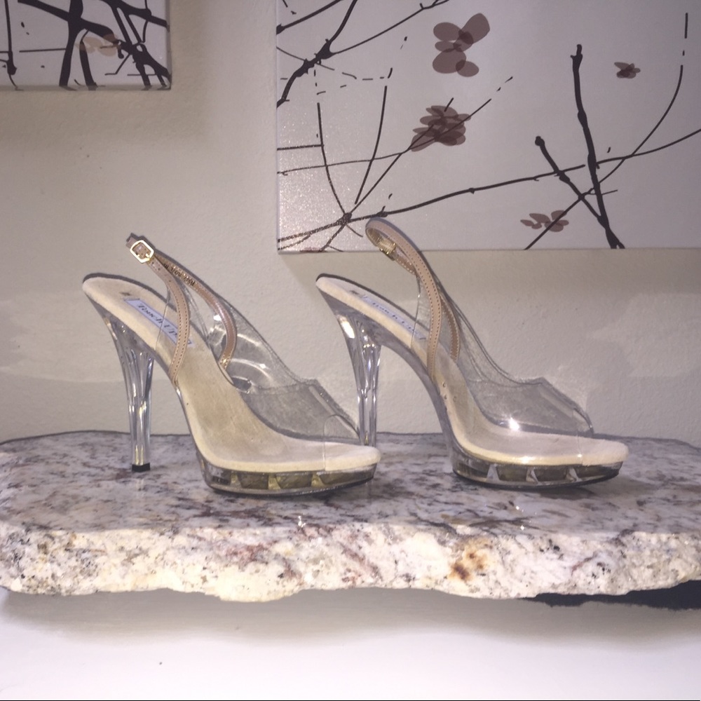 Clear high heels size 7