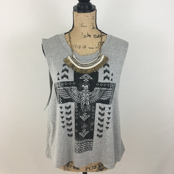 Gaby Tops - Eagle & cross sleeveless tank